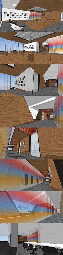 国外大学图书馆室内设计SU模型_4043079103