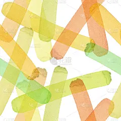 明亮抽象美丽透明优雅的图形艺术纹理秋黄、橙、绿、草、浅棕色线条图案水彩手绘插画。完美的纺织品，壁纸