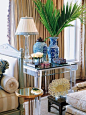 Chinoiserie Chic - mixing lucite and Chinoiserie.