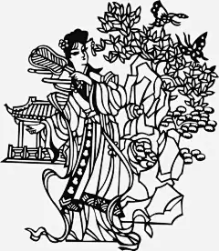 黛玉线描高清素材 曹雪芹 林黛玉 红楼梦 红楼梦林黛玉 线条 金陵十二钗 免抠png 设计图片 免费下载