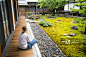 Woman and Zen garden of Chion-ji temple in Kyoto, Japan - 创意图片 - 视觉中国