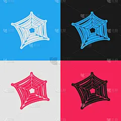 蜘蛛网,分离着色,彩色图片,计算机图标,线条,被抛弃的,怪异,沟通