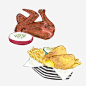 烤鸡手绘画片高清素材 手绘美食 烤鸡 烧烤 鸡肉 免抠png 设计图片 免费下载