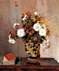 Sheet of 21 Personalised Glossy Stickers or Labels -Impressionist Art-Pissarro Camille Chrysanthemums In A Chinese Vase 1873