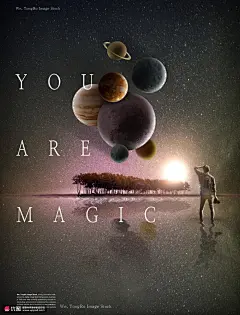 奇幻星空探险星际空间合成海报 合成设计 空间合成