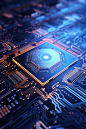 AI未来科技芯片纳米晶体管电路板模型图片