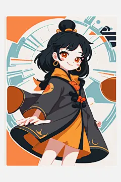 数字艺术扁平风贴画插画贴纸素材-众图网