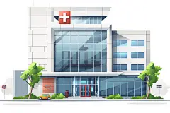 城市医院插画元素