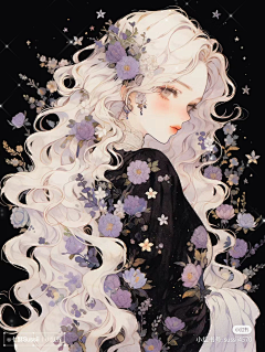 舞蝶1111采集到插画小女孩