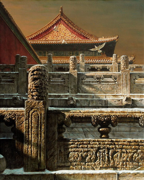古旧建筑中的华夏文明│油画家萧鹏作品。 ...
