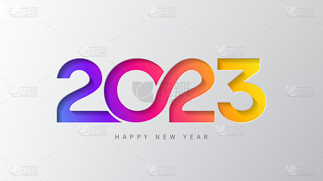 2023新年快乐横幅新年标志