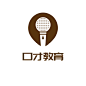 少儿口才教育培训手绘头像logo