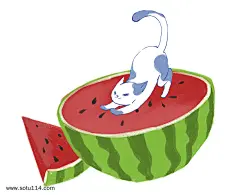 夏季卡通水果西瓜主题插画
