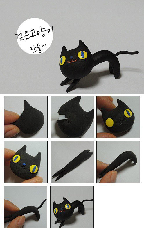 可爱猫咪软陶手工制作 猫猫粘土橡皮泥di...