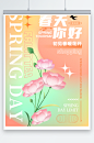 弥散风酸性花卉春天系列春季海报