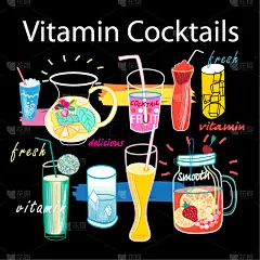 鸡尾酒,维生素,自然美,数码图形,饮料,清新,杯,布置,收集,装饰