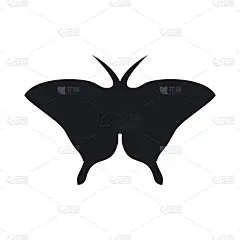 复古风格的黑蝴蝶剪影。孤立向量黑色蝴蝶剪影图像。说明标志元素。创意装饰矢量插图