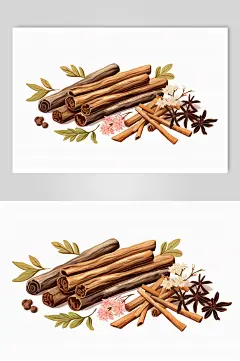 AI数字艺术甘草中草药药材插画-众图网