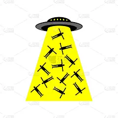 UFO绑架的人。飞碟抓人。