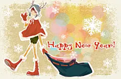 ritakaka  的插画 颜色一不小心调俗了的贺年卡