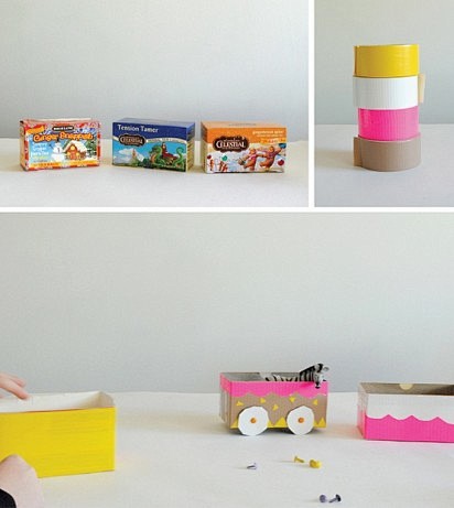 纸盒列车DIY玩具