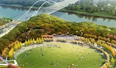 高架桥下空间绿化景观设计+滨水浅滩湿地绿地公园-泰州某水生态交通岛治理工程项目_4313187109