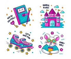 Glitzy feminine stickers collection
