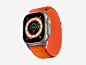 Apple Watch Ultra苹果智能手表广告ui设计ps样机素材展示效果图下载_颜格视觉