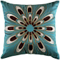 Patterned teal pillow