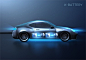 新能源科技电池充电汽车科技运动充电桩海报效果背景PSD格式75套 (45)