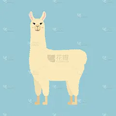 可爱的微笑的骆驼。卡通动物。