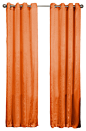 Madeline Crushed Satin Curtain Panel, Pack of 2, Orange contemporary-curtains