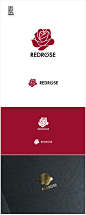 #logo设计# #标志设计# 红玫瑰花卉图案标志设计