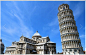 比萨斜塔（意大利语：Torre pendente di Pisa或Torre di Pisa，英语：Leaning Tower of Pisa）是意大利比萨城大教堂的独立式钟楼，位于意大利托斯卡纳省比萨城北面的奇迹广场上。广场的大片草坪上散布着一组宗教建筑，它们是大教堂（建造于1063年—13世纪）、洗礼堂（建造于1153年—14世纪）、钟楼（即比萨斜塔）和墓园（建造于1174年），它们的外墙面均为乳白色大理石砌成，各自相对独立但又形成统一罗马式建筑风格。 #城市#