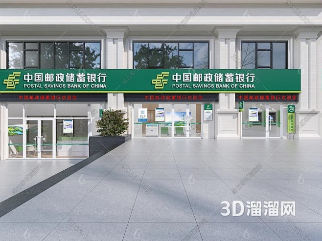 现代 门头 南丹邮政储蓄银行支行一层3D...