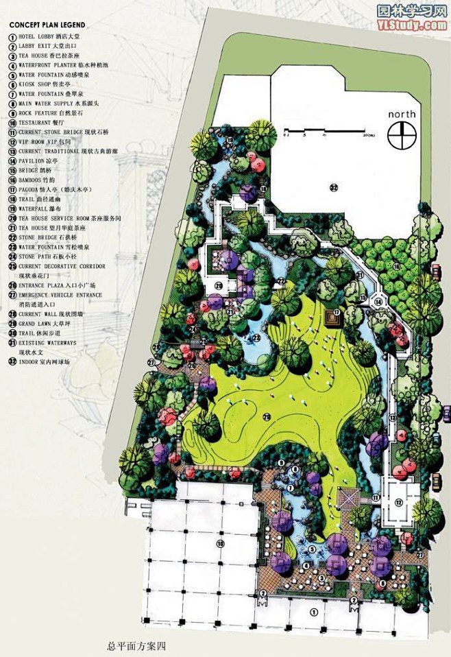 风景园林手绘平面图，景观设计，环境设计