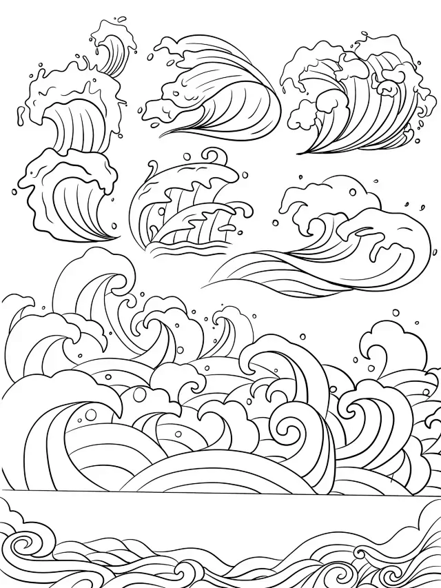 procreate控笔练习——海浪的不同...
