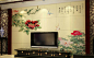 中国画电视背景简中式客厅效果图