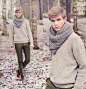 H&M Snood, Second Hand Knitted Sweater, Asos Leather Bracelets, Topman Khaki Skinny Chinos, Pull And Bear Faux Leather Shoes