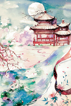 com采集九格格卓玛采集到古风背景181〔 古风水彩素材 〕 作者