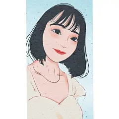 手绘韩系插画头像。（via @美术生Pumpkin手绘 ） ​​​​