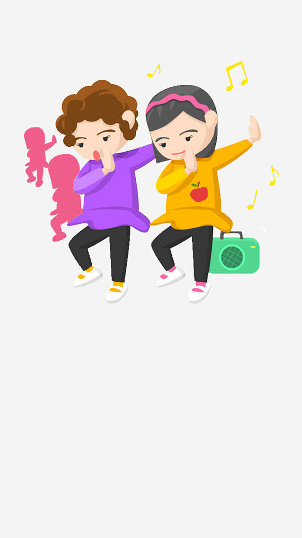 跳舞的人群高清素材 卡通 广场舞 舞蹈 ...