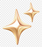 This may contain: two shiny gold stars on a transparent background, hd png downloads and psd files