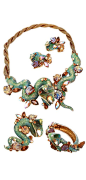 {Vintage Jewel Crave} Vintage Cobra Necklace, Bracelet, Earrings & Pin