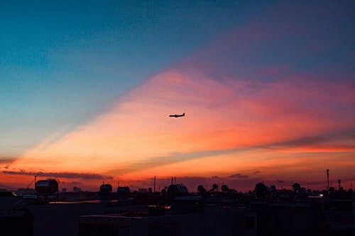 剪影半空中平面
