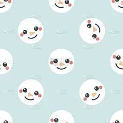 雪人的脸。无缝的矢量模式