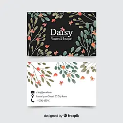 花卉与花束名片设计模板