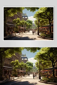 AI数字艺术林荫大道创意摄影图-众图网