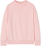 FIND Women's Rib Trim Sweatshirt  Pink (Soft Peach) Medium