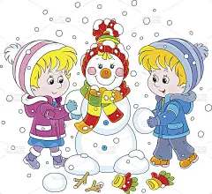 孩子们在堆圣诞雪人